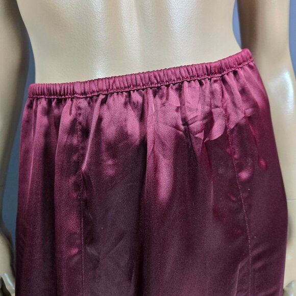 Y2K Burgundy Satin Maxi Skirt Size S Witchy Gothic Whimsigoth Max Studio - Picture 3 of 9